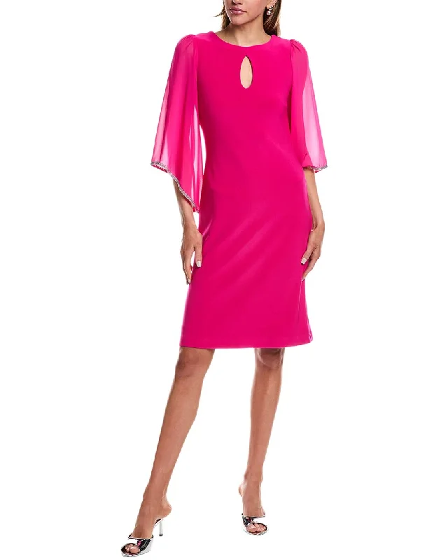 Joseph Ribkoff Keyhole Shift Dress Turtleneck Neckline Stylish