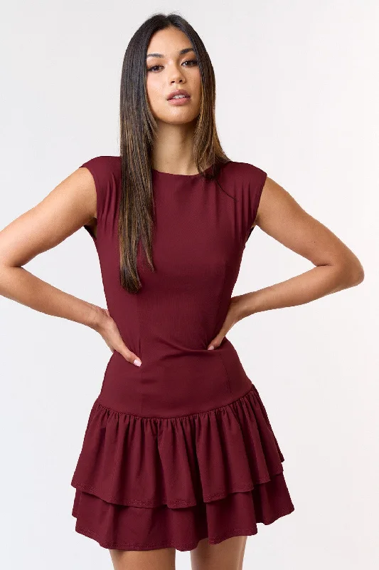 Cap Sleeve Ruffled Mini Dress Stylish Summer Mini Dress