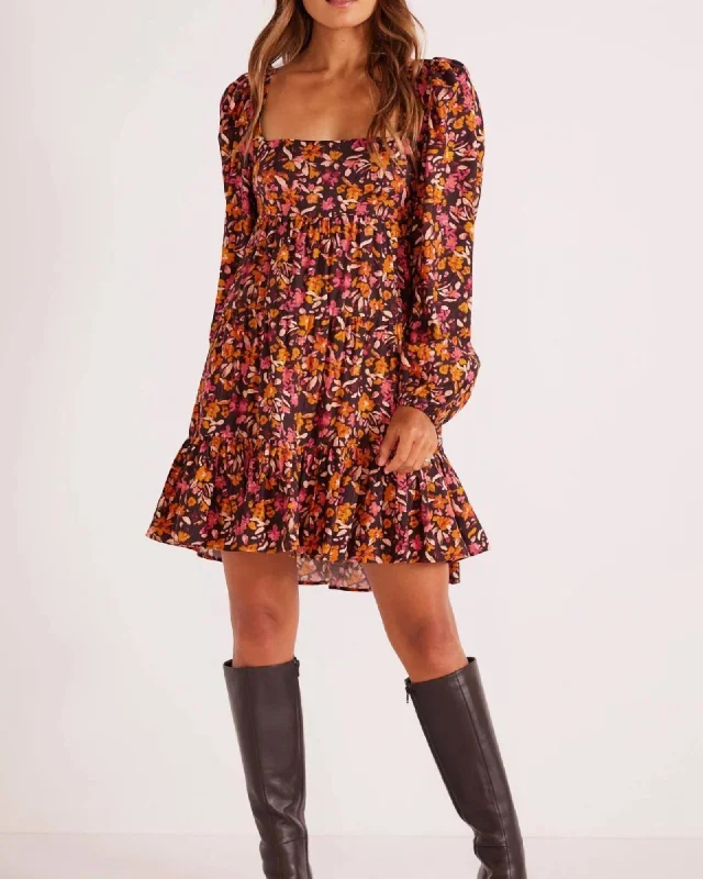 Sorrento Mini Dress In Floral | Floral Stylish Plaid Mini Dress