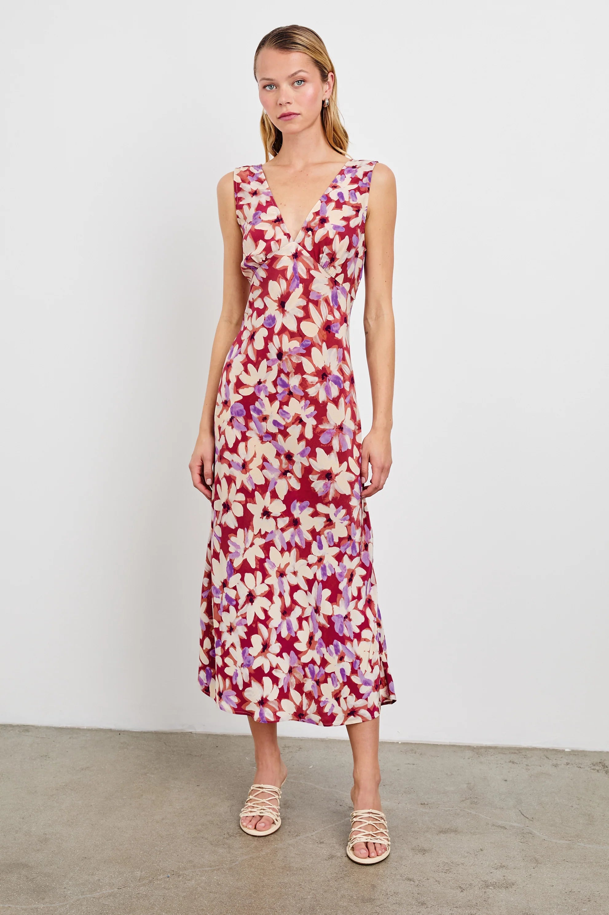 AUDRINA AMARANTH FLORAL DRESS Tunics Leisure comfortable