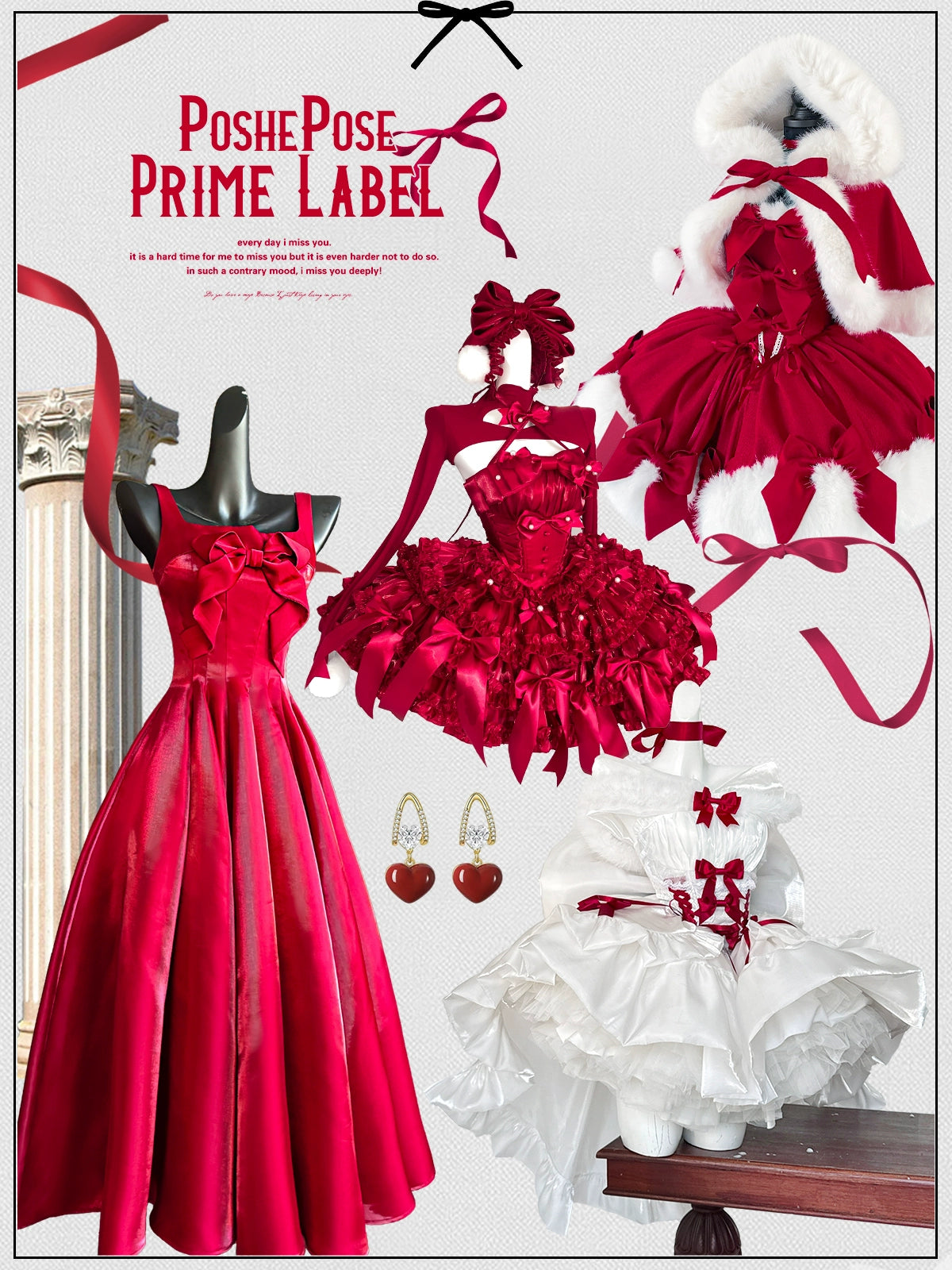 POSHEPOSE~Gorgeous Lolita Dress Outfit Christmas Jumper Dress Collection Tunics New arrival