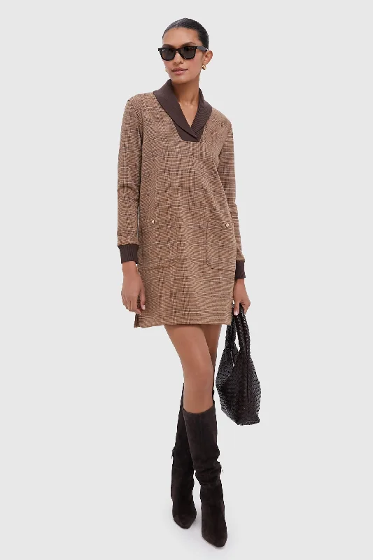 Brown Plaid Emerson Dress Tunics Sophisticated sleek