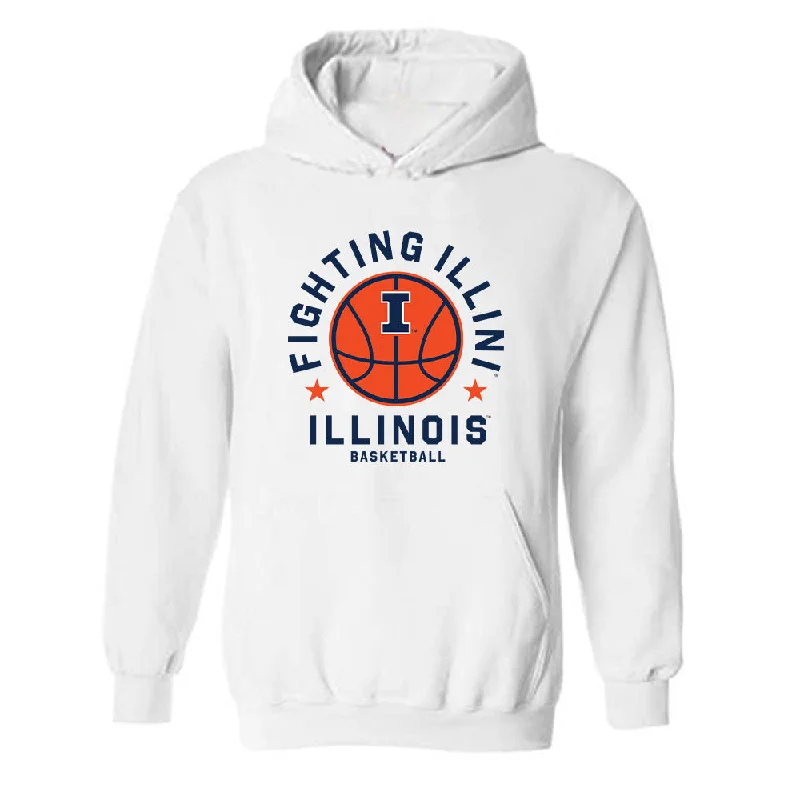 Illinois - NCAA Women's Basketball : Jasmine Brown-Hagger - Sports Shersey Hooded Sweatshirt Hoodie with Raw Hem Edgy Unfinished