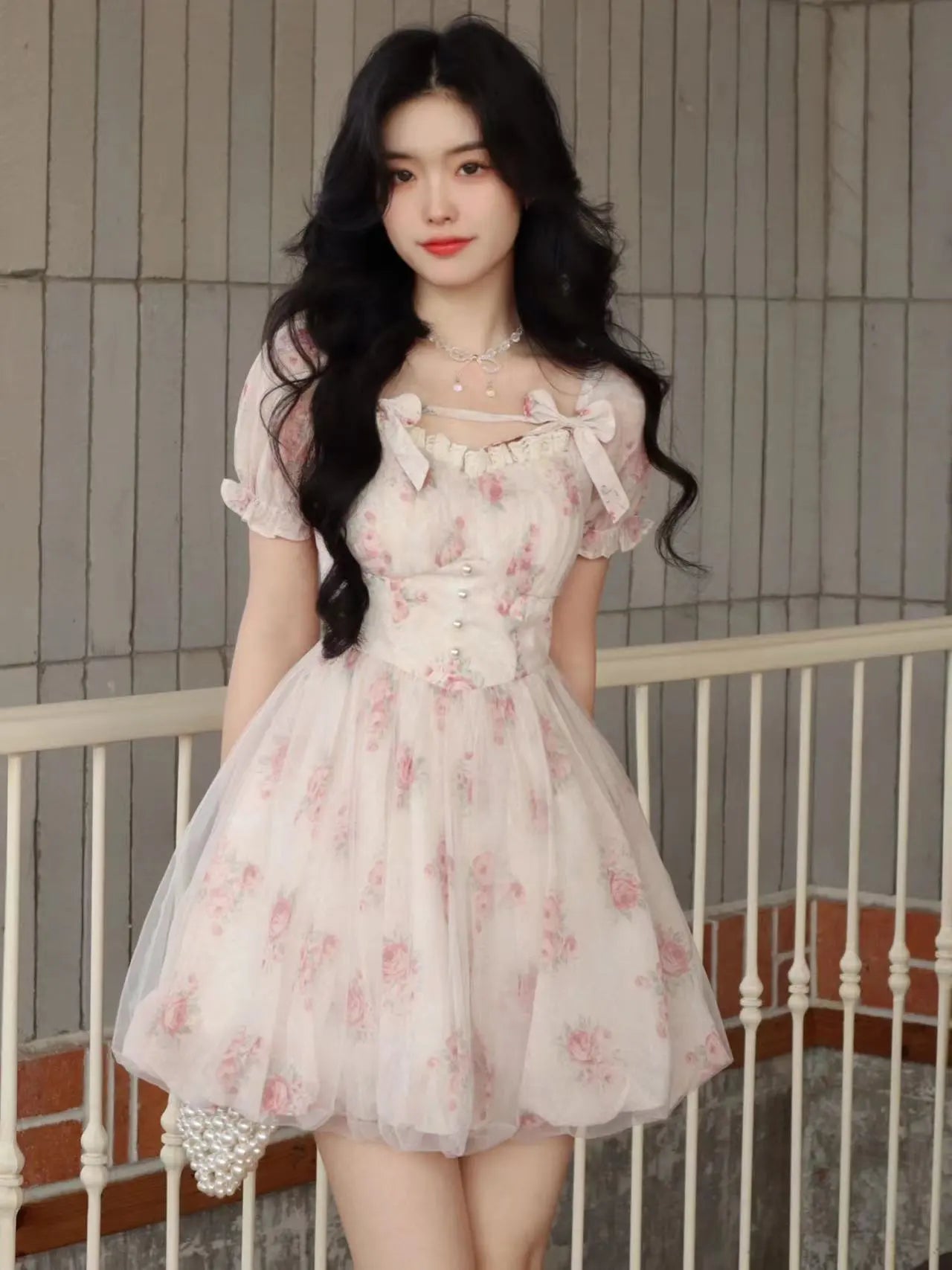 Getadme-Summer Floral Sweet Mini Dress Women Print French Elegant Fairy Dress Female Korean Fashion Cute Party Mini Dress Summer 2023 Cozy Jersey Mini Dress