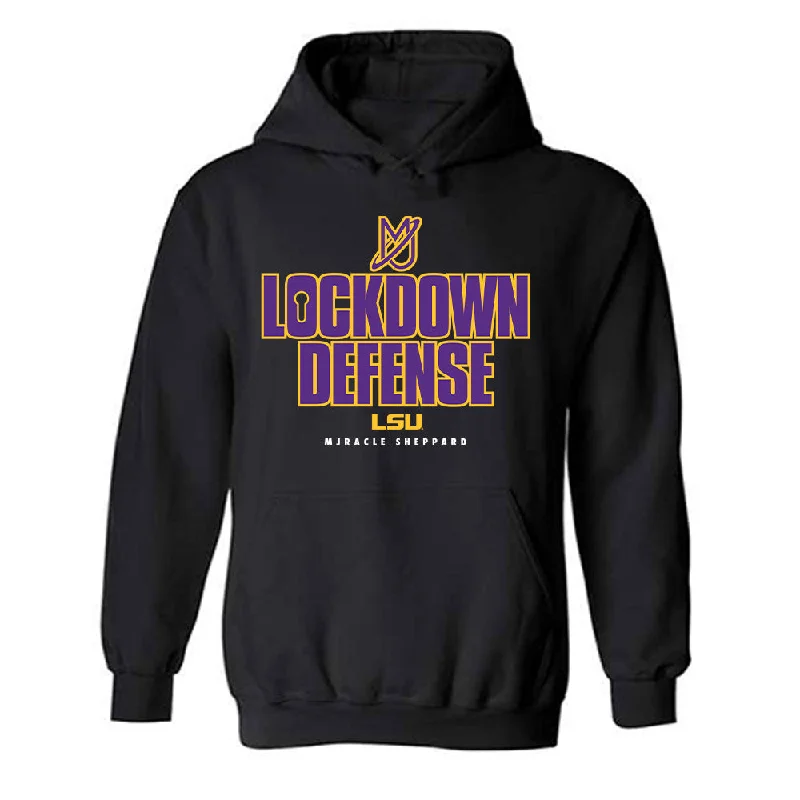 LSU - NCAA Women's Basketball : Mjracle Sheppard - Classic Shersey Hooded Sweatshirt Hoodie with Button Classic Timeless
