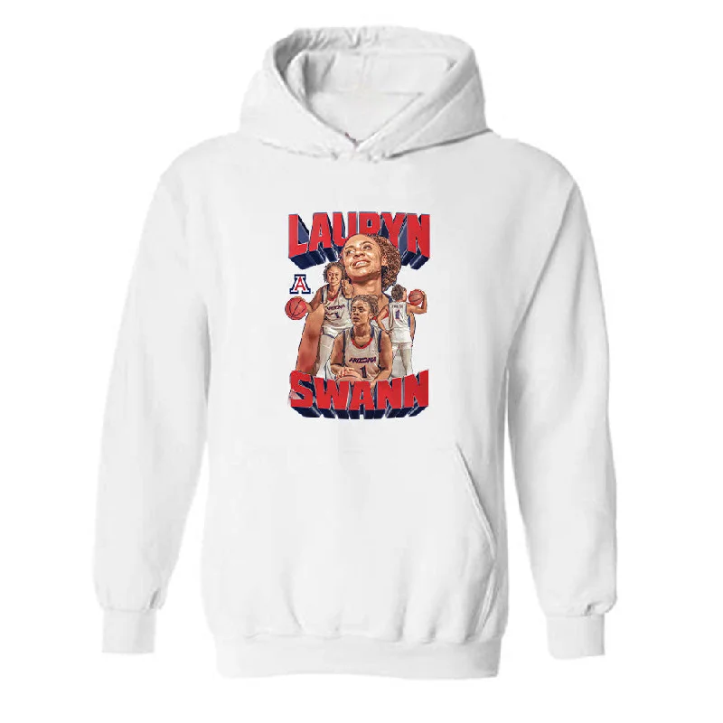 Arizona - NCAA Women's Basketball : Lauryn Swann - Player Collage Hooded Sweatshirt Hoodie with Color Block Contrast Stylish