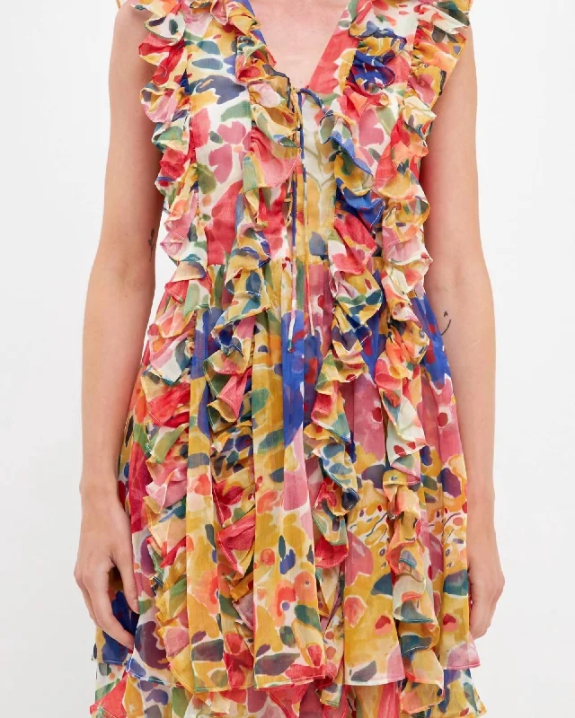 Work Of Art Mini Dress In Multi | Multi Classic White Mini Dress