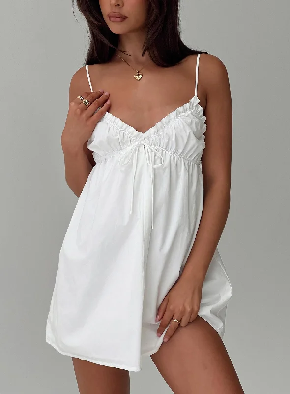Alchemy Mini Dress White Stylish Floral Print Mini Dress
