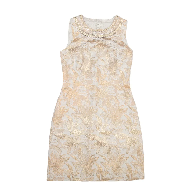 MONSOON Pencil Dress Cream Sleeveless Short Womens UK 8 Tunics Chinos classic