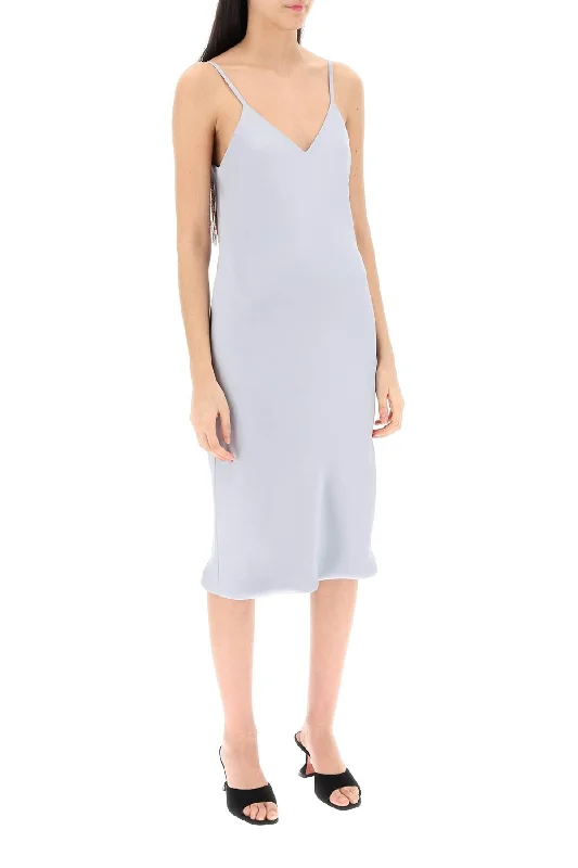 Norma Kamali Crepe Satin Slip Dress Tunics Designer luxury