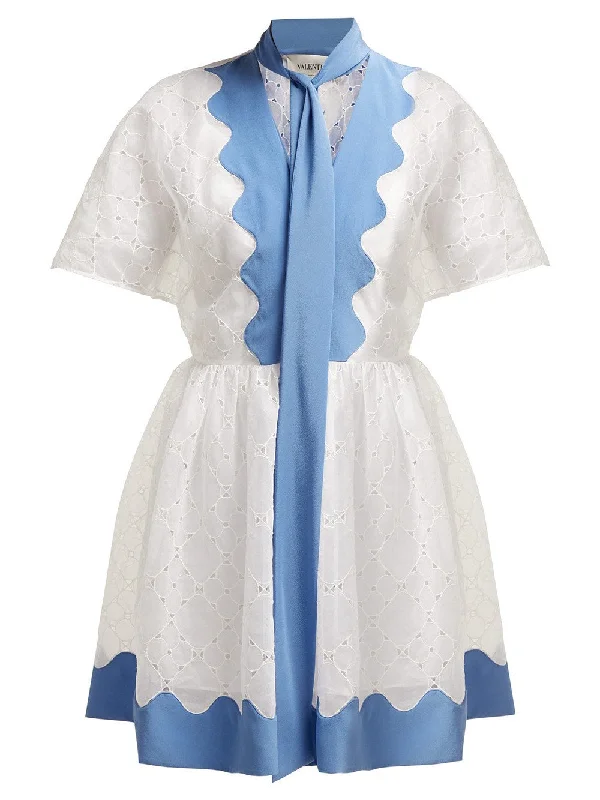 Valentino Garavani Cotton Eyelet Dress WHITE Tunics Luxurious high-end