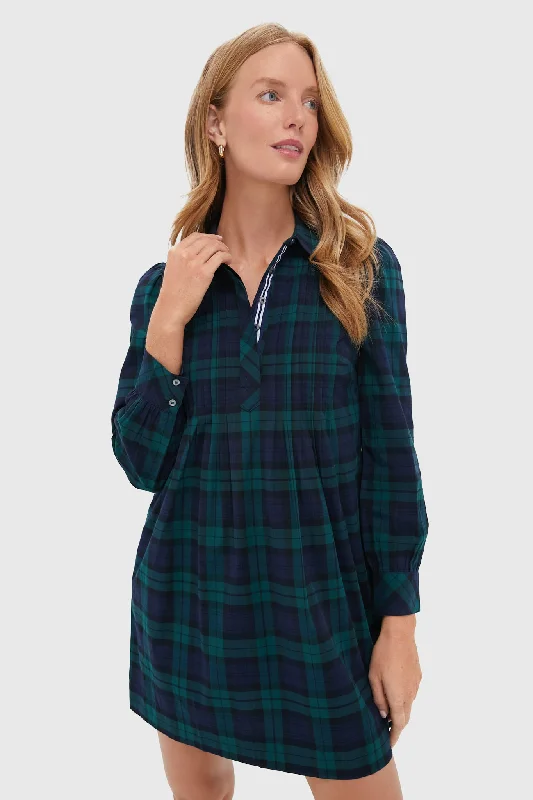 Charleston Green Popover Dress Tunics Polka dots