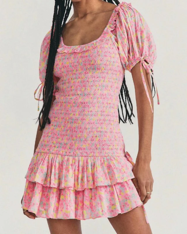 Violet Mini Dress In Melon Punch | Melon Punch Elegant Tulle Mini Dress