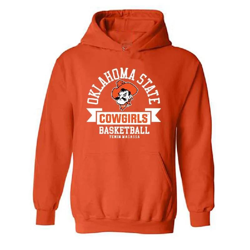 Oklahoma State - NCAA Women's Basketball : Tenin Magassa - Classic Fashion Shersey Hooded Sweatshirt Hoodie with Crew Neck Simple Timeless