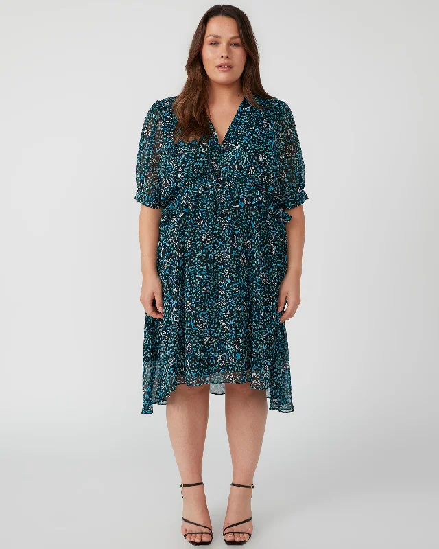 Diane Mini Dress | Blue/Turquoise Elegant Lace-Up Mini Dress