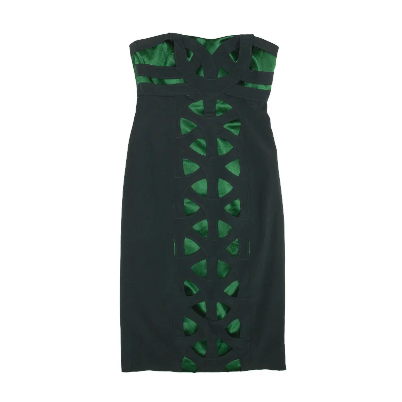 KAREN MILLEN Pencil Dress Green Sleeveless Knee Length Womens UK 8 Tunics Floral girly