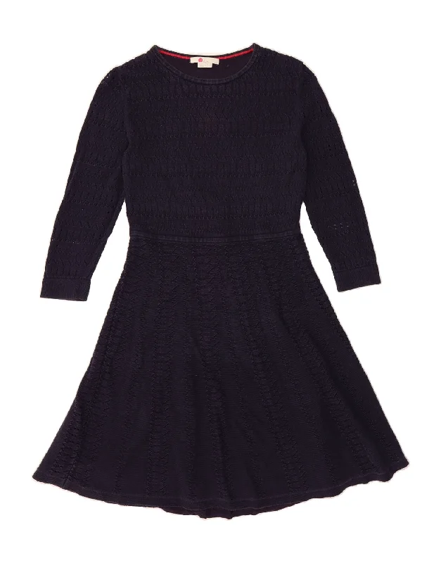 BODEN Womens Long Sleeve Jumper Dress UK 12 Medium  Navy Blue Cotton Tunics Cozy soft