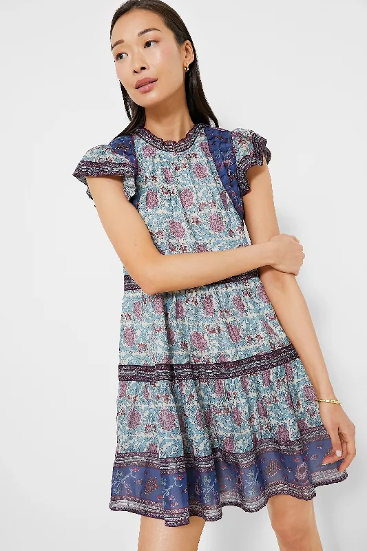 Multi Valeria Print Flutter Sleeve Tunic Dress Tunics Polka dots