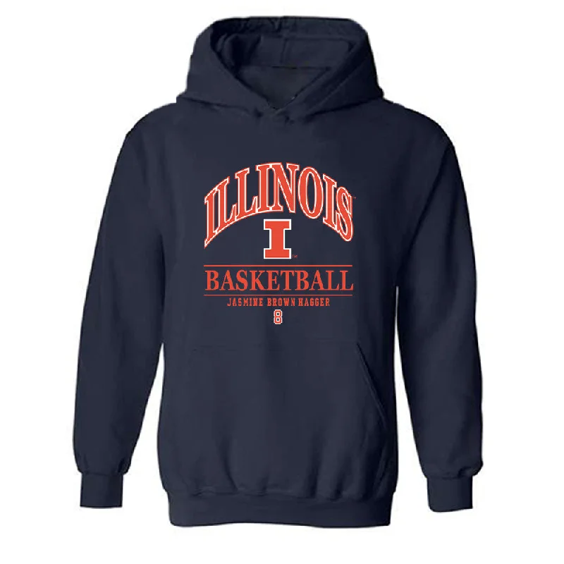 Illinois - NCAA Women's Basketball : Jasmine Brown-Hagger - Classic Fashion Shersey Hooded Sweatshirt Hoodie with Fur Luxurious Winter
