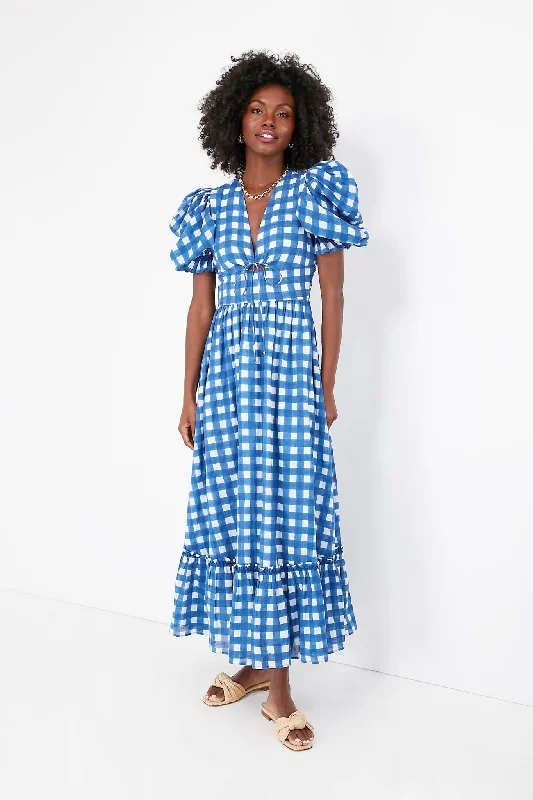 Painterly Gingham Morina Ankle Dress Tunics Timeless classic