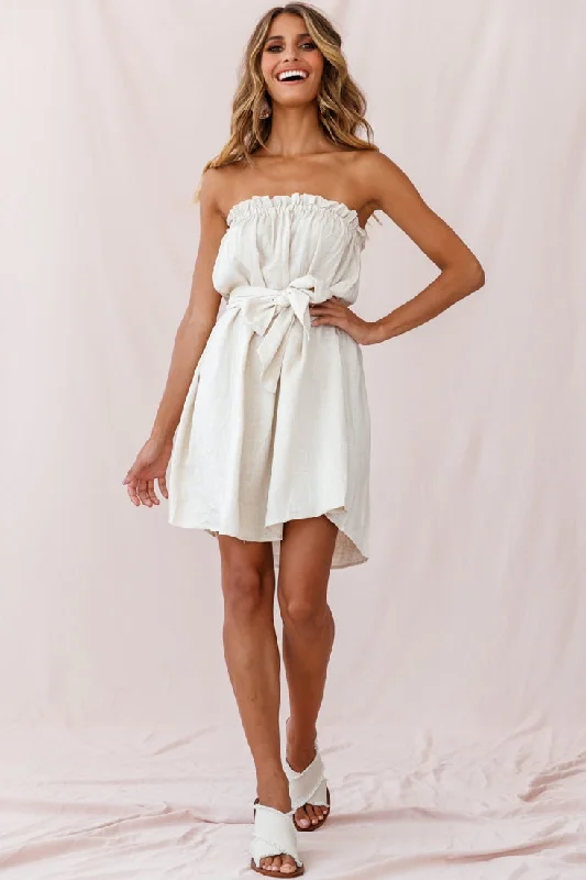 Zuma Strapless Waist Tie Dress Natural Tunics Favorite customer