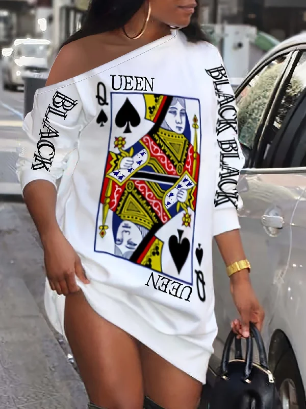 Alluring Queen of Spades Mini Dress Fashionable Lace Mini Dress