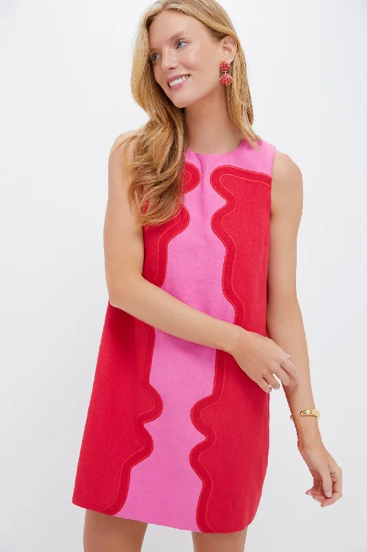Poppy and Hot Pink Marlowe Dress Tunics Bridal satin
