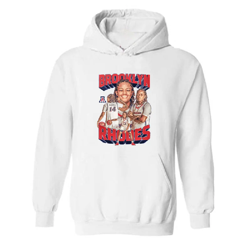 Arizona - NCAA Women's Basketball : Brooklyn Rhodes - Player Collage Hooded Sweatshirt Hoodie with Stripes Bold Sporty