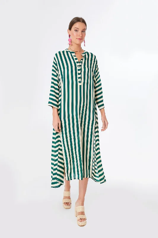 Ivory and Green Stripe Isobel Dress Tunics Versatile functional