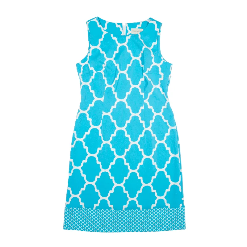 RONNI NICOLE Pencil Dress Blue Sleeveless Knee Length Womens UK 8 Shift Classic Vintage