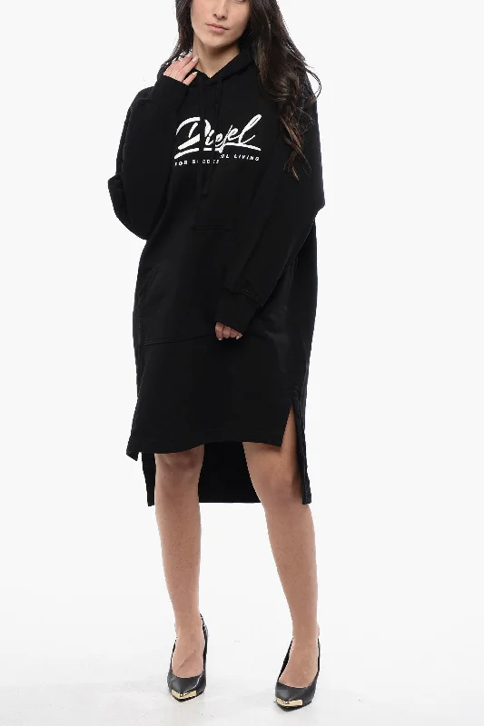 Diesel Asymmetrical Cut D-ILSE ITALICO Sweat Dress with Side Split Tunics Denim casual