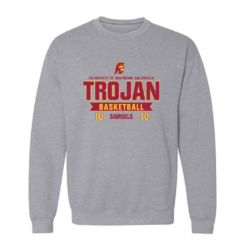 USC - NCAA Women's Basketball : Malia Samuels - Classic Fashion Shersey Crewneck Sweatshirt Hoodie with Applique Textured Unique