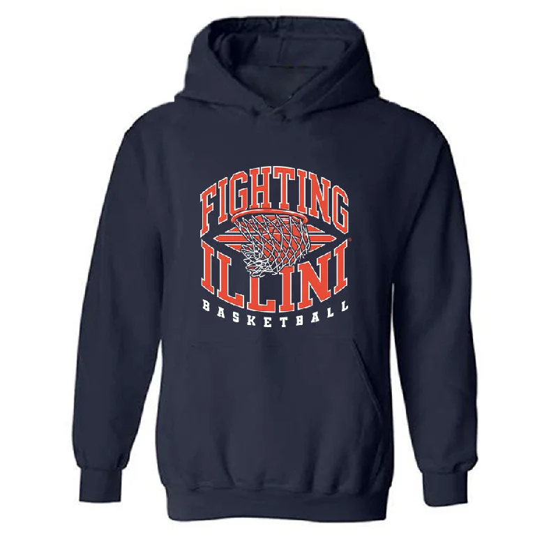 Illinois - NCAA Women's Basketball : Jasmine Brown-Hagger - Sports Shersey Hooded Sweatshirt Hoodie with Zipper Placket Modern Functional