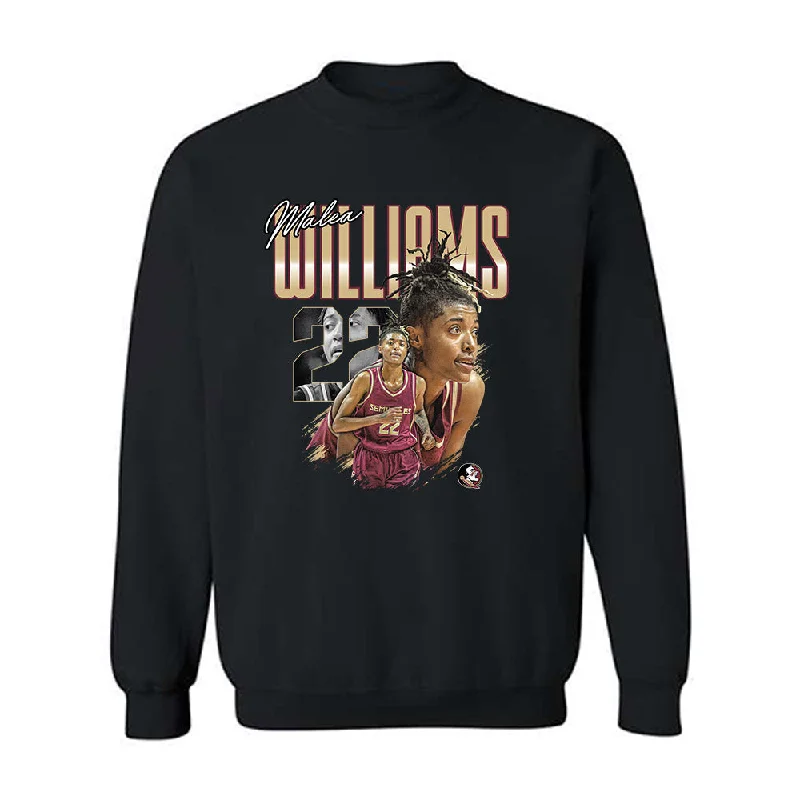 FSU - NCAA Women's Basketball : Malea Williams - Individual Player Collage Crewneck Sweatshirt Hoodie with Hem Ribbing Snug Secure