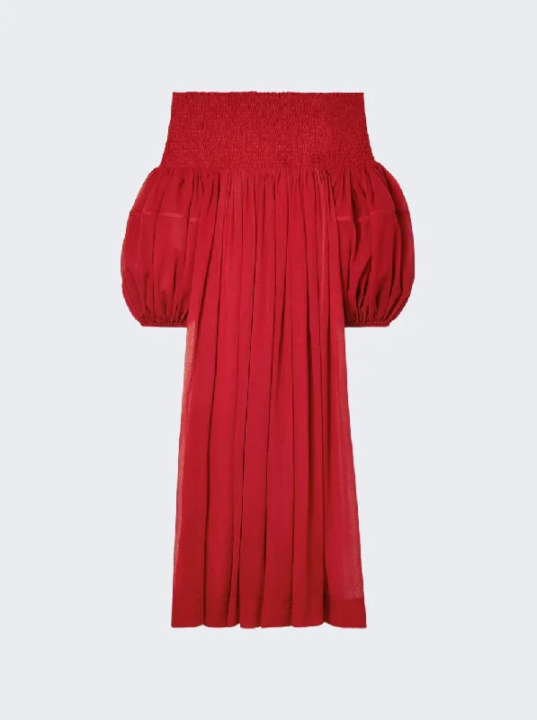 Chloe Off-shoulder Wool Dress RED Tunics Essential wardrobe