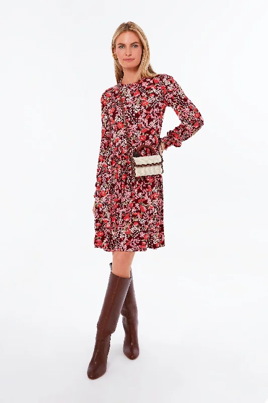 Red Kitty Knit Dress Tunics Fleece cozy