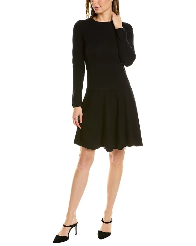 sofiacashmere Drop-Waist Cashmere Flare Dress Tunics Sophisticated sleek