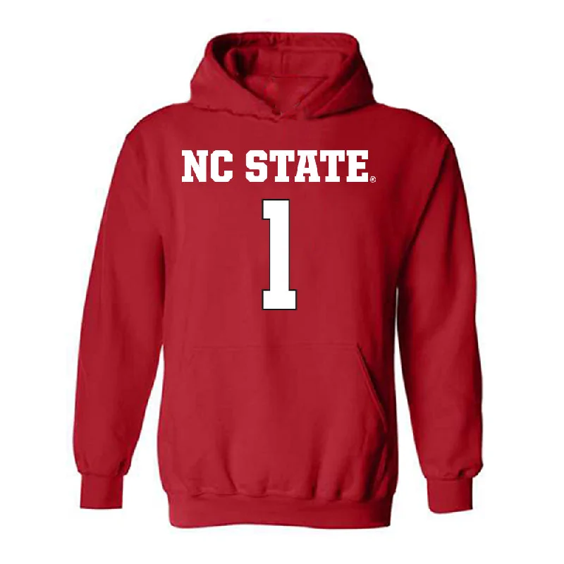 NC State - NCAA Women's Basketball : Lorena Awou - Replica Shersey Hooded Sweatshirt Hoodie with Side Slits Relaxed Casual