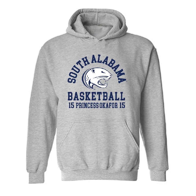 South Alabama - NCAA Women's Basketball : Princess Okafor - Classic Fashion Shersey Hooded Sweatshirt Hoodie with Print Artistic Unique