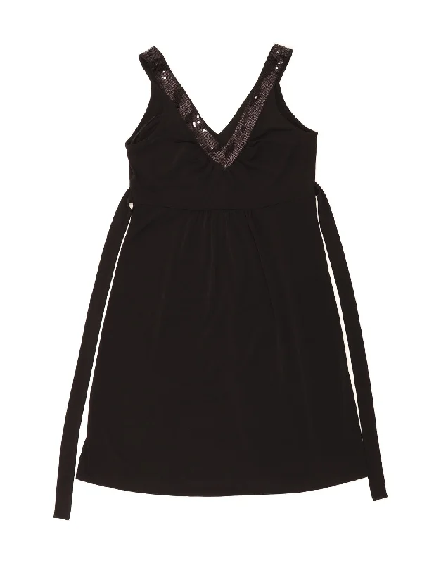 MICHAEL KORS Womens Sleeveless A-Line Dress UK 16 Large Black Polyester Tunics Review highly