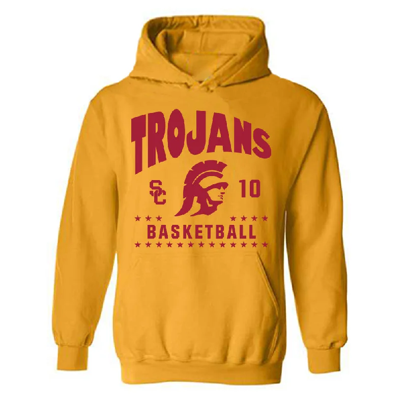 USC - NCAA Women's Basketball : Malia Samuels - Classic Fashion Shersey Hooded Sweatshirt Hoodie with Monochrome Minimalist Simple