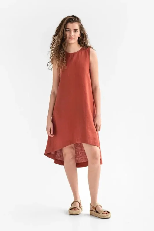 Royal Toscana linen dress - Clay Boatneck Modish Everyday