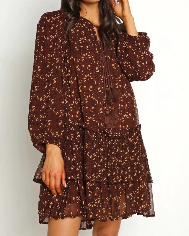 Jaslynn Mini Dress in Zadia Block Print | Zadia Block Print Comfortable One-Shoulder Mini Dress