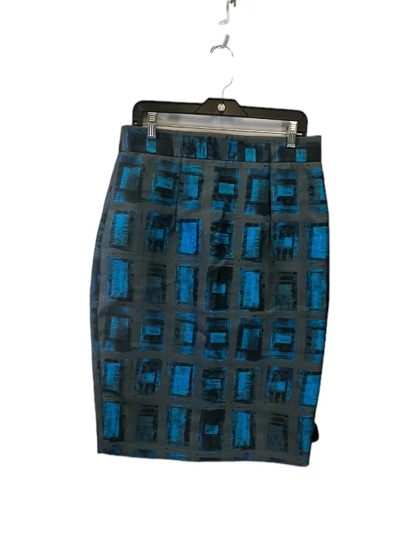Blue & Grey Skirt Designer Milly, Size 12 spandex blend skirt