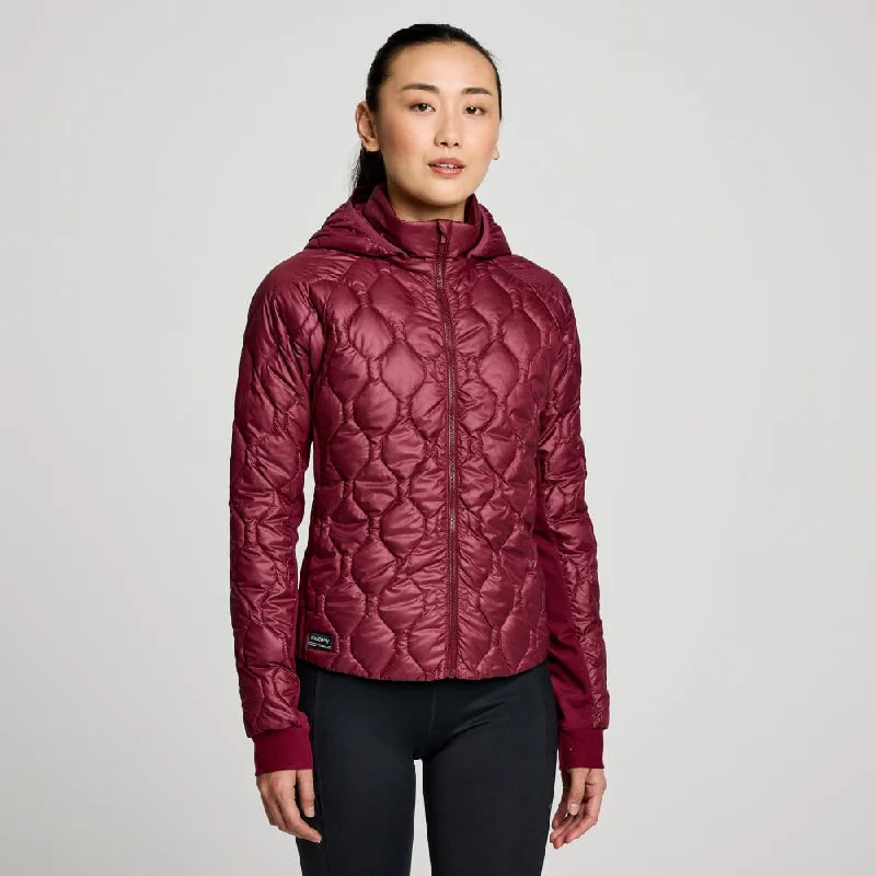 Saucony Women's Solstice Oysterpuff Jacket Collared Jacket Crew Neck Jacket Turtle Neck Jacket