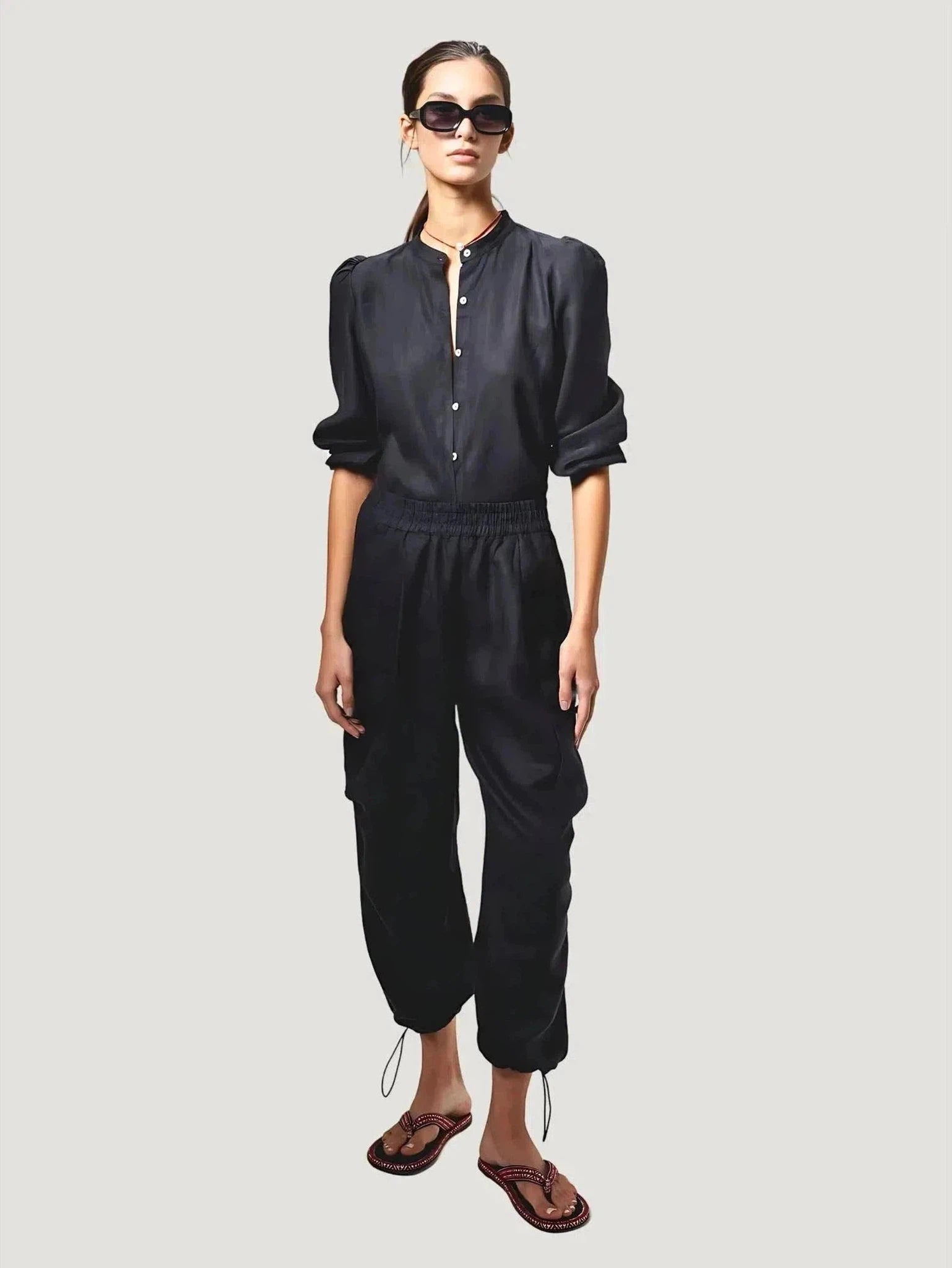 Lanhtropy Cargo Linen Pants Elegant Silk Pants