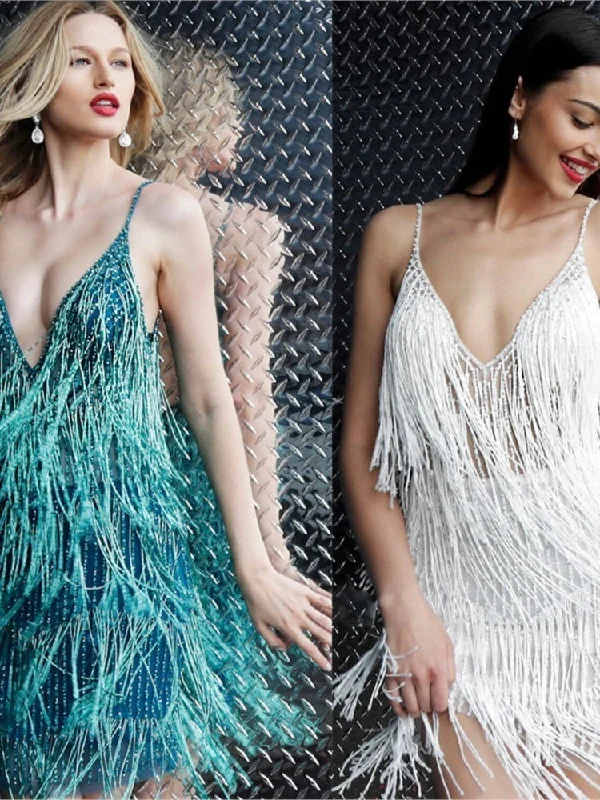 Lizakosht Party Dress New Hot Sale Fashion Sexy Tassel V-Neck Slim Sling Short Dress Summer Tunics Sophisticated sleek