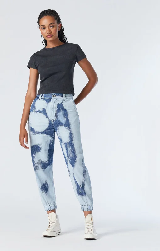 WILLA JOGGER PANTS IN LIGHT DENIM Casual Plaid Pants