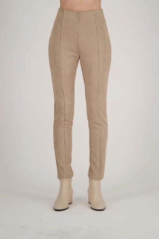 Sand Suede Straight Leg Pants Trendy Printed Leggings