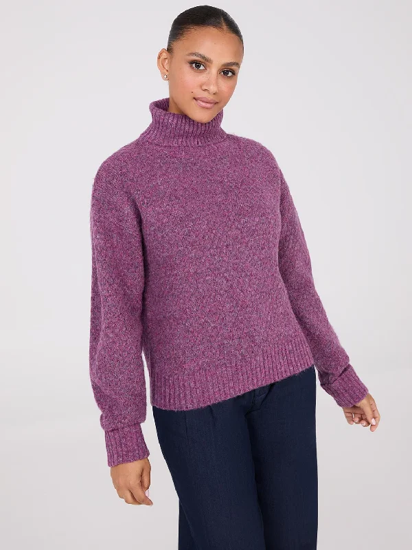 Melange Diamond Honeycomb Stitch Sweater Stretchy Elastic Breathable